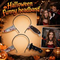Halloween Headband with Fake Knife Prop Attached Costume Accessory for Party and Event Use Durable Lightweight Design One Size