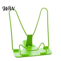Macaron Color Book Stand Multifunctional Reading for Desk Adjustable Rack with Page Holder Foldable Children Aid Metal Base Non-Slip Tabs Neck žalia