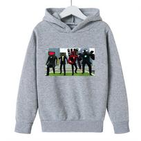 Autumn Children's Clothing Boys' Girls' Hoodie Skibidi Toilet Anime Print Coat Toddler Black Top Long Sleeve Child Sweatshir 100