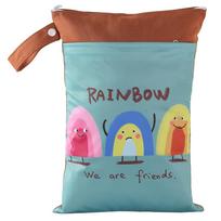 Special Offer Promotion Series 25*35cm Carton Wet Bags Polyester Waterproof Swimsuit Bag Double Pocket Baby Diaper Dry Wet Bag