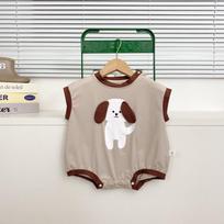 Unisex Summer Baby Cartoon Onesie Romper 66 cm chaki