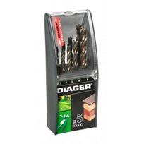 Mèches à bois - 4Wood - Coffret 5 mèches - Diamètres 3-4-5-6-8mm - Pointe auto centrante - Acier