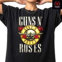 Guns N' Roses Heavy Metal Rock Band Unisex Premium Cotton T-Shirt 4XL black