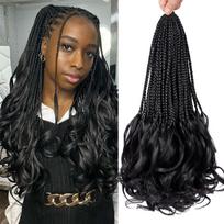 New Launch Synthetic Crochet Hair for Women (22 Inch) High Quality African Braid, French Curly Box Braids with French Curly Ends (as the picture,12 inches(30.48cm))