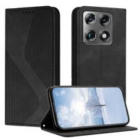 Dėklas Motorola Signature 5G, viso kūno apsauga, magnetinis užsegimas, minkštas TPU odinis dangtelis su stoveliu ir kortelių angomis, suderinamas su Motorola Si juoda