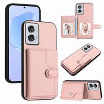 Compatible For Motorola Edge 50 Fusion 5G Case RFID Card Holder Kickstand TPU + PU Leather Phone Back Cover juoda