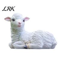 Weather-resistant Yard Decor Outdoor Sheep Statue, Garden Resin Sculpture, Cute Pastoral Realistic Lamb Ornament for Courtyard Lawn Farmhouse A