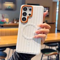 case for Samsung S26 S25 S24 plus ultra Minimalist metal lens protective case full coverage magnetic Wireless Charging plain Galaxy S26 balta