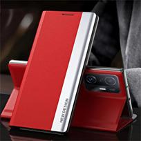 Flip Leather Case for Xiaomi Redmi Note 13 12 11 Pro Plus 5G Shockproof Cover Redmi Note 12S 11S 10S 9T 8T 9 8 10 Pro Book Funda for Redmi Note 13 5G raudona