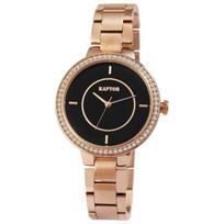 Montre bracelet - RAPTOR - Maurin - Rose doré - Cadran noir 37 mm - Quartz Miyota 2035 (3 ATM) rožinė