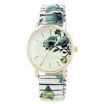 Montre - RAPTOR - Frida Kahlo Edition - Boîtier 36 mm doré - Bracelet acier extensible multicolore - Quartz Miyota 2035 gryna