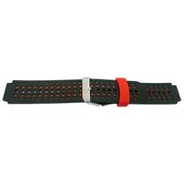 Bracelet - MY-MONTRE - Forerunner 220/235 - Silicone 16/22 mm - Noir/Rouge - Boucle acier + tournevis juoda