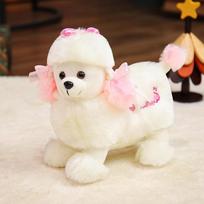 21/26cm Adorable Poodle Dog Doll Plush Toy Standing Kawaii Pink Yellow Cartoon Animal Companion Gift 21cm rožinė