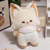 Kawaii Fluffy Fox Plush Toys Squishy Fox Stuffed Animal Dolls Cuddle Birthday Presents 40cm ruda