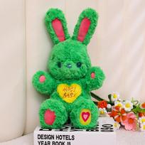 Cute Candy Color Plush Teddy Bear Rabbit  Stuffed Animal Fluffy Bunny Soft Doll Birthday Gift For Girl Boy  Children's Toys 30cm žalia