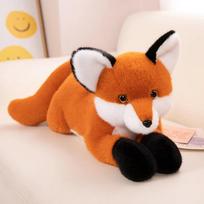 Realistic Furry Fox Plush Toys Soft Stuffed Long Tail White Red Fox Doll Huggable Pillow For Children Birthday Christmas Gift 45cm oranžinė