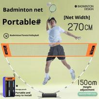 Nešiojamas sulankstomas badmintono tinklas Lauke Namuose Lauke Paprastas rėmas Badmintono tinklas Pickleballams Tenisui Futbolui Tinkliniui Treniruotėms oranžinė