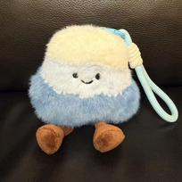 Cute Mount Fuji Doll With Smile Face Kawaii Japanese Style Gradient Blue Mountain Plush Toy Keychain Pendant Backpack Decor Gift 12cm