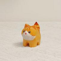 Wooden Carved Cat And Corgi Collectible Figures With Artistic Finish For Gift Exchange And Home Display Style C