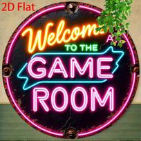 D Flatpc Metal  Sign Retro Arcade Gaming Sign  Welcome to the Game Room  Vintage Wall Decor  HeavyDuty Metal Plaque 20x20cm(8x8inch)