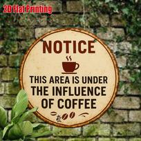 Vintage Metal Wall Art D Flat Caffeine Warning Sign Brewing Area Decor Daily Grinding Gift for Coffee Lovers 20x20cm(8x8inch)