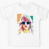Taylor Swift Technicolore - Geometrinis Pop Dailininkės Portretas Vaikų Marškinėliai 170