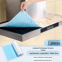 Thickened Oil-Absorbing Cotton Strip Range Hood Filter with Universal Oil Tray and Anti-Oil Sticker.