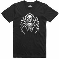 Unisex T-Shirt Halloween Costume Skull Spider Horror Design Regular Fit Tee S