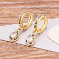 Nidin Fashion Elegant Water Drop Crystal Earrings for Women Girls  Luxury Cubic Zirconia Bridal Wedding Dangle Jewelry Gifts