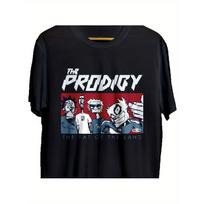 The Prodigy Band Graphic T-Shirt | Unisex Black Tee With Cartoon Character Design,  The Fat Of The Land  Text, S-43Xl Sizes, Relaxed Crew Neck, S