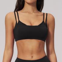 Cross-Back Double Strap Sheer Yoga Tank with Chest Pads - Fitness Bra Style 5079