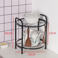Virtuvės laikymo lentyna grindų laikymo lentyna Virtuvės puodų lentyna Kūrybinė daugiasluoksnė puodų lentyna 2 layers juoda