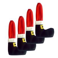 4Pcs Set Elf Santa Chair Table Leg Covers Christmas Table Decoration Novelty 1 red
