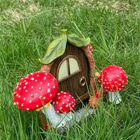 1 Šviečiantis grybo namelis Dervos Statulėlė - Lauko Sodo ir Verandos Dekoracija, Baterijų nereikia Mushroom Set-1