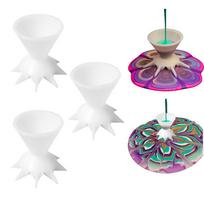 3 Pcs Paint Pouring Split Cups for Acrylic Paint DIY Painting Paint Pour Cup Funnel Mini 7 Leg balta