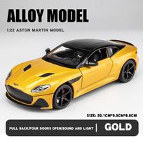 Nauja 1:22 Masto DBS Sportinio Automobilio Modelis Žaislas Metalinis Lydinio Miniatiūrinis Prabangus Muzikos Šviesos Atgal Traukiamas Transporto Priemonių Modeliai Berniukams Dekoratyvinės Dovanos geltona