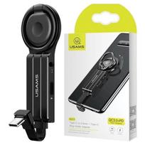 Usams Adapter Au11 2W1 Usb-C - 3,5Mm+Usb-C + Uchwyt Ring Czarny/Black Sj359Tc01 (Us-Sj359)