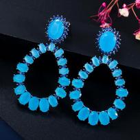 Needle Trend Jewelry Star With Heavy Industry Micro-Inlaid Zirconium Diamond Oval Earrings Earrings