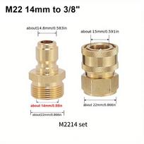 1 rinkinys 3/8 M22 vamzdžio jungtis M22 aukšto slėgio plovyklės adapterių rinkiniui Žarnos jungtis M22 14/15mm greito prijungimo rinkiniai Vandens išleidimo rinkinys