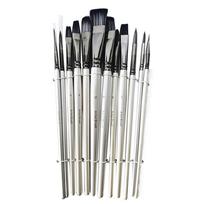 12Pcs Wooden Poles Nylon Hair Face Painting Body Painting Brushes Oil Painting Acrylic Watercolor Painting Pen Set balta