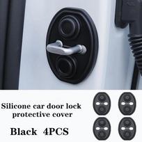 For Mazda 6e Mazda EZ-6 J90A 2024~2026 2025 Car Silicone Door Lock Cover Rustproof Buffer Shock Absorption Protection Accessorie Black 4PCS
