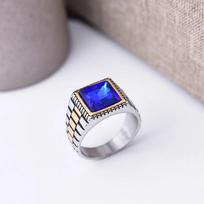 Men's 316LStainless Steel High Quality Onyx Rings Classic Trend Jewelry 7 mėlyna