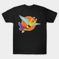 Men Black Print T-shirt Birdman No-Cut Transfer Paper Print Cotton Tshirt XL juoda