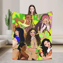 Katseye Kpop Music Girls Plush Blanket Boy Girl  Flannel Throw Blanket For Living Room Super Warm Custom Quality Bedspread Gift 75x90cm