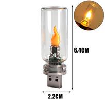 Car Interior Decoration Light Car Ambient Lamp Night Light for Holiday Home Auto Decoration 5V USB Led Flash Candles Light Bulb Transparent