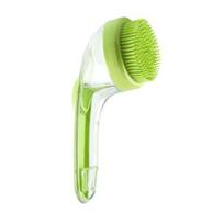 Dog Bath Brush 2-in-1 Dog Wash Scrubber with Soap And Shampoo Dispenser Pet Grooming Massage Brush for Long Short Haired Dogs Cats žalia