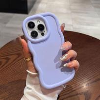 Case for Samsung Galaxy A53 A50 A50S A35 A34 A32 A30 A26 A25 A24 A23 A22 A21S A20S A13 4G M54 5G Soft Cover Wave Curved Edge Galaxy A25 5G violetinė