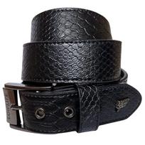 Adder Leather Belt in Black Snakeskin 24" - 26" Waist (XS) juoda