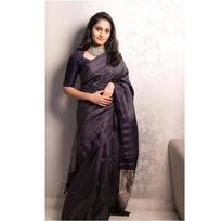 New Launch Royal Soft Lichi Silk Saree – Rich Pallu Jacquard Elegance violetinė