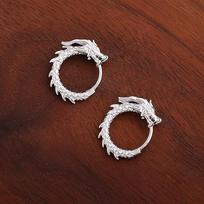 Mini Dragon Stud Earrings for Women, Silver Fashion Dragon Design